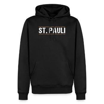 St. Pauli - Männer Premium Bio Hoodie - Schwarz - Vorne - Nico (187cm)