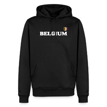 Drapeau de la Belgique - Sweat à capuche Premium bio Homme - noir - Devant - Nico (187cm)