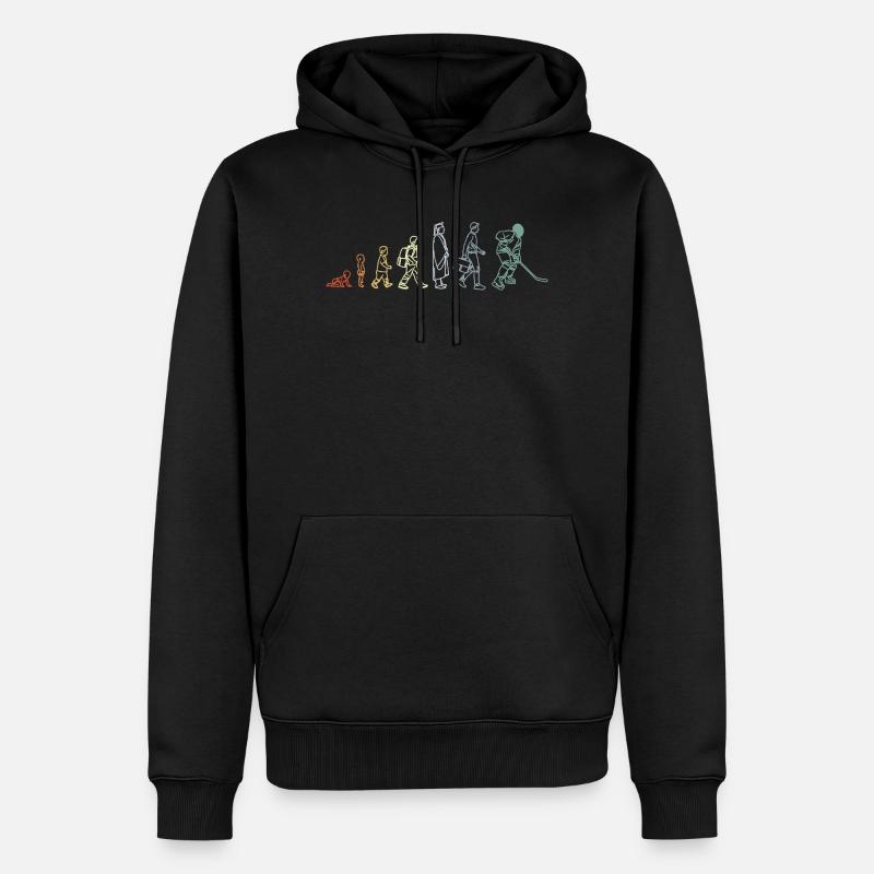 Évolution du hockey sur glace - Sweat à capuche Premium bio Homme - noir
