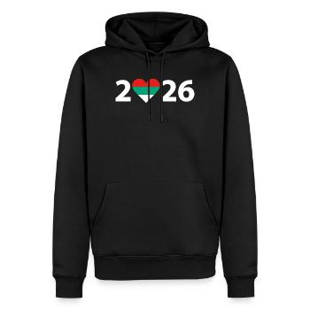 J’aime la Bulgarie 2026, vacances en Bulgarie 2026 - Sweat à capuche Premium bio Homme - noir - Devant - Nico (187cm)