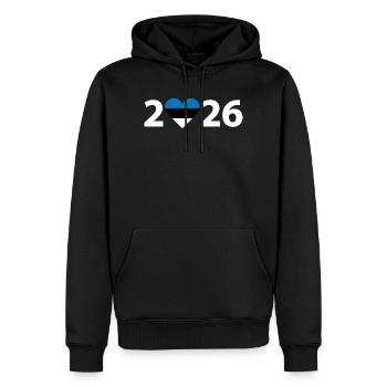 I love Estland 2026, Urlaub in Estland 2026 - Männer Premium Bio Hoodie - Schwarz - Vorne - Nico (187cm)