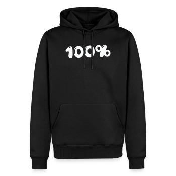 100% - Sweat à capuche Premium bio Homme - noir - Devant - Nico (187cm)