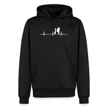 battement de cœur de caniche - Sweat à capuche Premium bio Homme - noir - Devant - Nico (187cm)