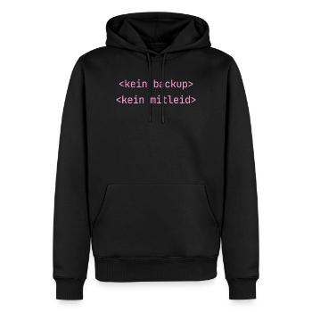 Kein Backup Kein Mitleid IT-Berater Admin - Männer Premium Bio Hoodie - Schwarz - Vorne - Nico (187cm)