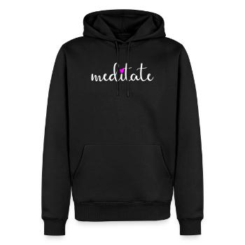 Meditate Yoga Meditation Herz Handschrift Namaste - Männer Premium Bio Hoodie - Schwarz - Vorne - Nico (187cm)