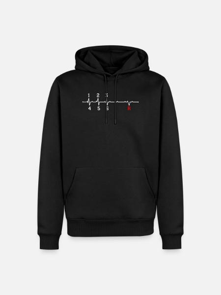 Heartbeat gear - Men’s Premium Organic Hoodie - black