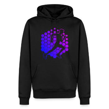 Course à pied, Jogging, Fitness, Course de fond - Sweat à capuche Premium bio Homme - noir - Devant - Nico (187cm)