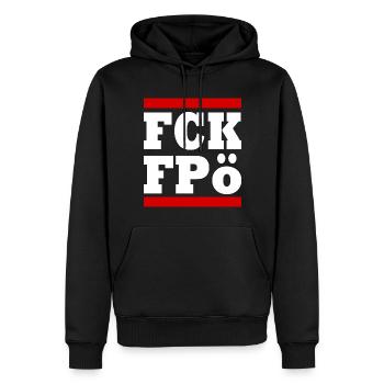 Fck fpö - Sweat à capuche Premium bio Homme - noir - Devant - Nico (187cm)
