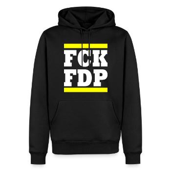 Fck fdp - Männer Premium Bio Hoodie - Schwarz - Vorne - Nico (187cm)