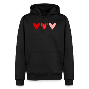 HERZ. WEIHNACHTEN. PAAR. VALENTINSTAG. GERADE VERHEIRATET. - Männer Premium Bio Hoodie - Schwarz - Vorne - Nico (187cm)