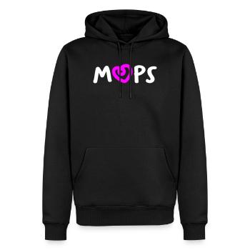 Mops Herz Hunde Fan tierlieb Gassi Rasse Bello - Männer Premium Bio Hoodie - Schwarz - Vorne - Nico (187cm)