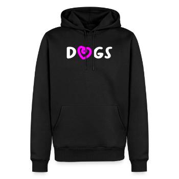 Dogs Herz Hunde Hundeliebe Liebe Love Wauwau Fan - Männer Premium Bio Hoodie - Schwarz - Vorne - Nico (187cm)