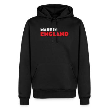 T-shirt emblème Made in England - Sweat à capuche Premium bio Homme - noir - Devant - Nico (187cm)