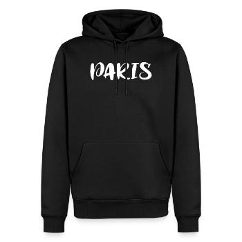 PARIS - Männer Premium Bio Hoodie - Schwarz - Vorne - Nico (187cm)