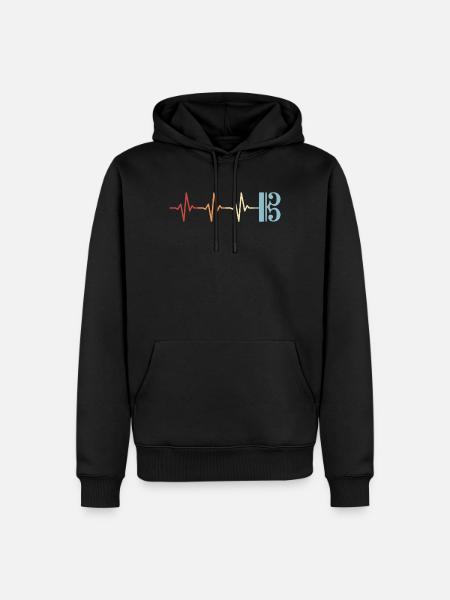 Alto clef, viola, viola, heartbeat - Men’s Premium Organic Hoodie - black