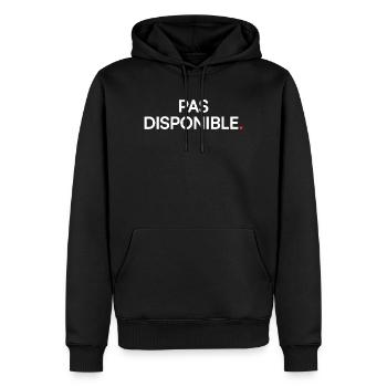 Pas disponible humour attitude moderne - Sweat à capuche Premium bio Homme - noir - Devant - Nico (187cm)
