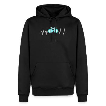 Herzschlag Fahrrad Radsport - Männer Premium Bio Hoodie - Schwarz - Vorne - Nico (187cm)