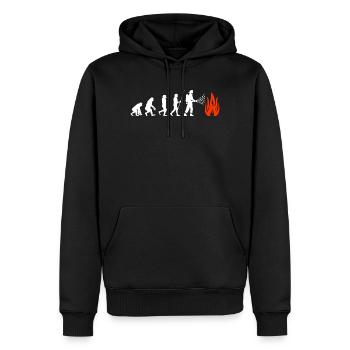 Feuerwehr Evolution Feuerwehrmann - Männer Premium Bio Hoodie - Schwarz - Vorne - Nico (187cm)