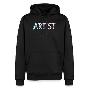 Künstler - Männer Premium Bio Hoodie - Schwarz - Vorne - Nico (187cm)