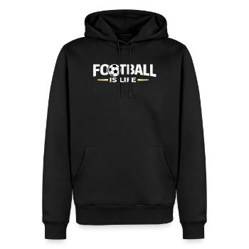 Fußball ist Leben - Männer Premium Bio Hoodie - Schwarz - Vorne - Nico (187cm)