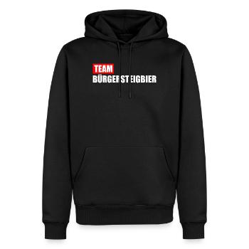 Team Bürgersteigbier Ortskontrollfahrt OKF - Männer Premium Bio Hoodie - Schwarz - Vorne - Nico (187cm)