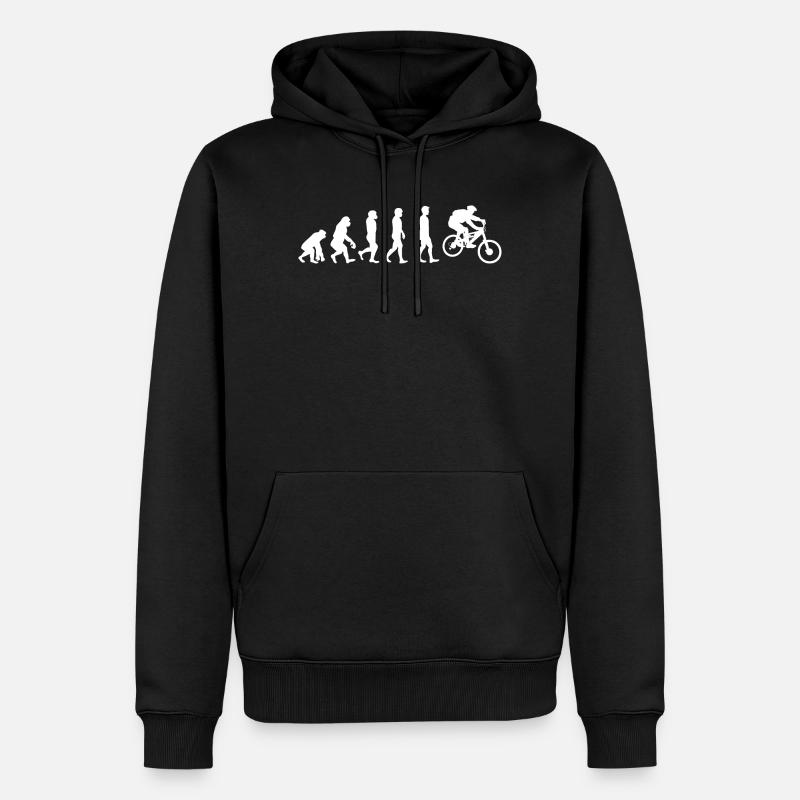 Évolution du cyclisme - Sweat à capuche Premium bio Homme - noir