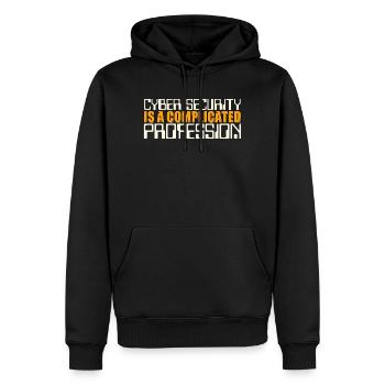 Cybersicherheit ist komplizierter Kryptografie - Männer Premium Bio Hoodie - Schwarz - Vorne - Nico (187cm)