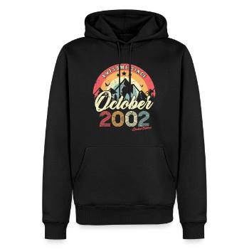 Cadeau D'anniversaire En Octobre 2002 Vintage - Sweat à capuche Premium bio Homme - noir - Devant - Nico (187cm)