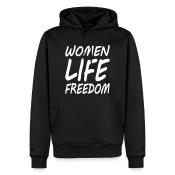 Women life freedom - Männer Premium Bio Hoodie - Schwarz - Vorne - Nico (187cm)