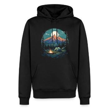 Aventure de trekking dans la nature de la forêt - Sweat à capuche Premium bio Homme - noir - Devant - Nico (187cm)
