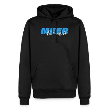 MEER FÜR MICH - Männer Premium Bio Hoodie - Schwarz - Vorne - Nico (187cm)