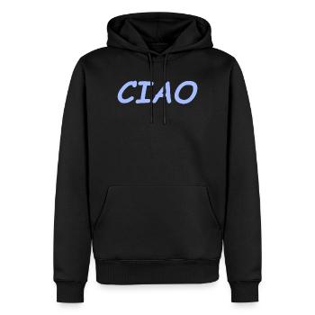 CIAO - Sweat à capuche Premium bio Homme - noir - Devant - Nico (187cm)