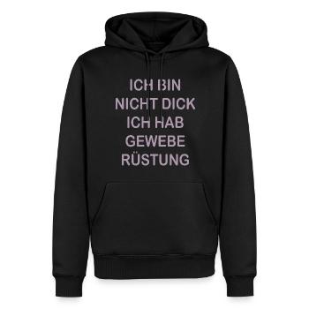 Lustige Sprüche Geweberüstung Nicht Dick - Männer Premium Bio Hoodie - Schwarz - Vorne - Nico (187cm)