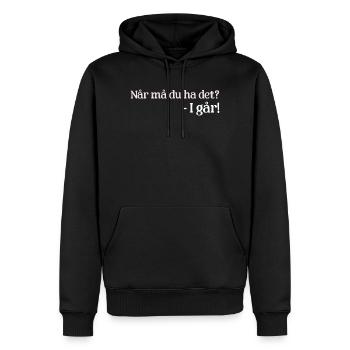 Gestern - Männer Premium Bio Hoodie - Schwarz - Vorne - Nico (187cm)