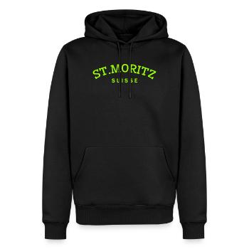 St. Moritz - Suisse - Switzerland - Swiss - Men’s Premium Organic Hoodie - black - Front - Nico (187cm)
