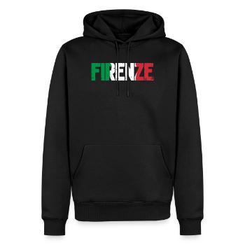 Firenze Italia - Männer Premium Bio Hoodie - Schwarz - Vorne - Nico (187cm)