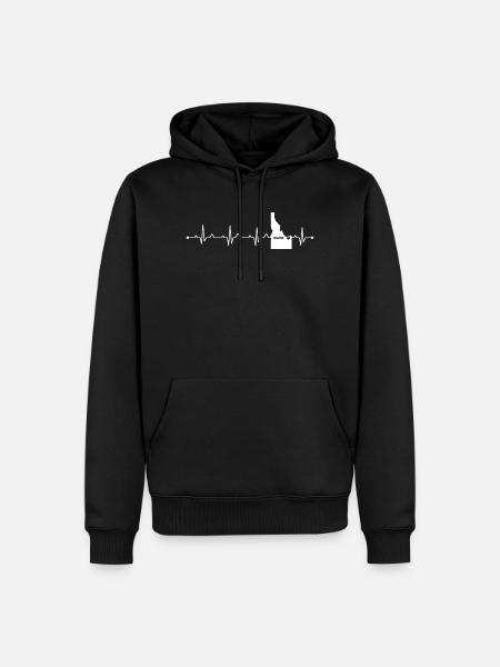 Idaho State Herz-Umriss Gem State Pride - Männer Premium Bio Hoodie - Schwarz