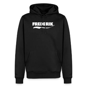 Cadeau pour Frederik - Sweat à capuche Premium bio Homme - noir - Devant - Nico (187cm)