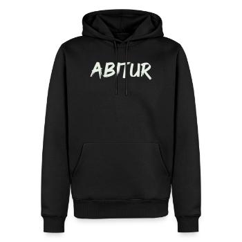 ABTUR Kunstschrift – Mutiger Markenlook - Männer Premium Bio Hoodie - Schwarz - Vorne - Nico (187cm)