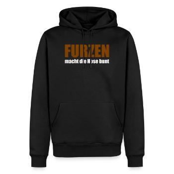 Furzen Hose bunt Klo Spruch - Männer Premium Bio Hoodie - Schwarz - Vorne - Nico (187cm)