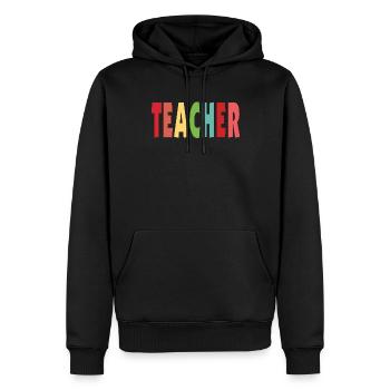 Teacher enrollment teach teaching gift - Men’s Premium Organic Hoodie - black - Front - Nico (187cm)