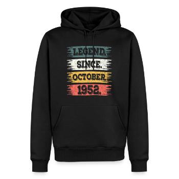 Légende Depuis Octobre 1952 70 Ans Anniversaire - Sweat à capuche Premium bio Homme - noir - Devant - Nico (187cm)