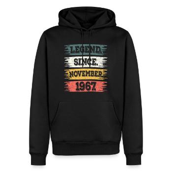 Legende seit November 1967 55 Jahre Jubiläum - Männer Premium Bio Hoodie - Schwarz - Vorne - Nico (187cm)