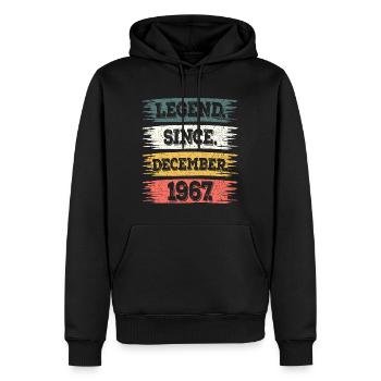 Legende seit Dezember 1967 55 Jahre Jubiläum - Männer Premium Bio Hoodie - Schwarz - Vorne - Nico (187cm)