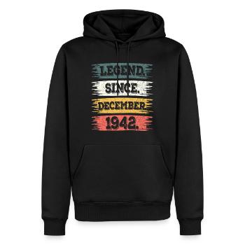 Légende Depuis Décembre 1942 80 Ans Anniversaire - Sweat à capuche Premium bio Homme - noir - Devant - Nico (187cm)