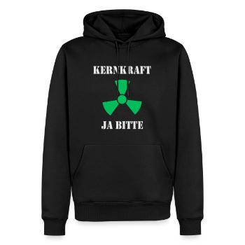 Kernkraft, Ja bitte - Männer Premium Bio Hoodie - Schwarz - Vorne - Nico (187cm)