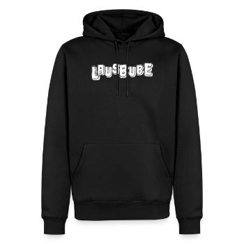 Lausbube in weiss - Männer Premium Bio Hoodie - Schwarz - Vorne - Nico (187cm)