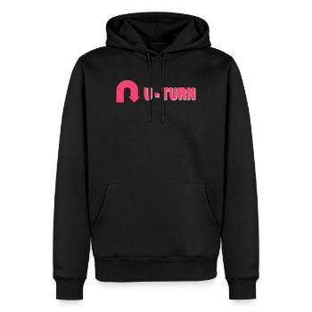 U-TURN - Männer Premium Bio Hoodie - Schwarz - Vorne - Nico (187cm)