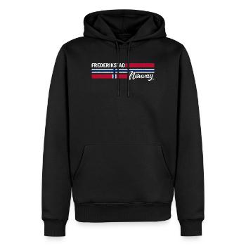 Fredrikstad - Norway Flag - Norge - Norwegen - Männer Premium Bio Hoodie - Schwarz - Vorne - Nico (187cm)