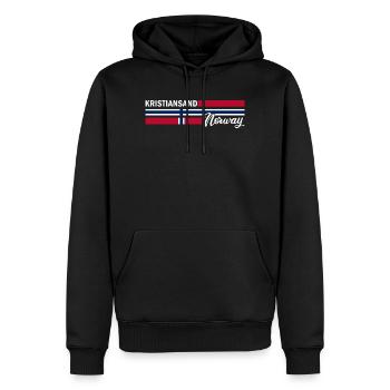 Kristiansand - Drapeau de la Norvège - Norge - Norwegen - Sweat à capuche Premium bio Homme - noir - Devant - Nico (187cm)